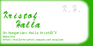 kristof halla business card